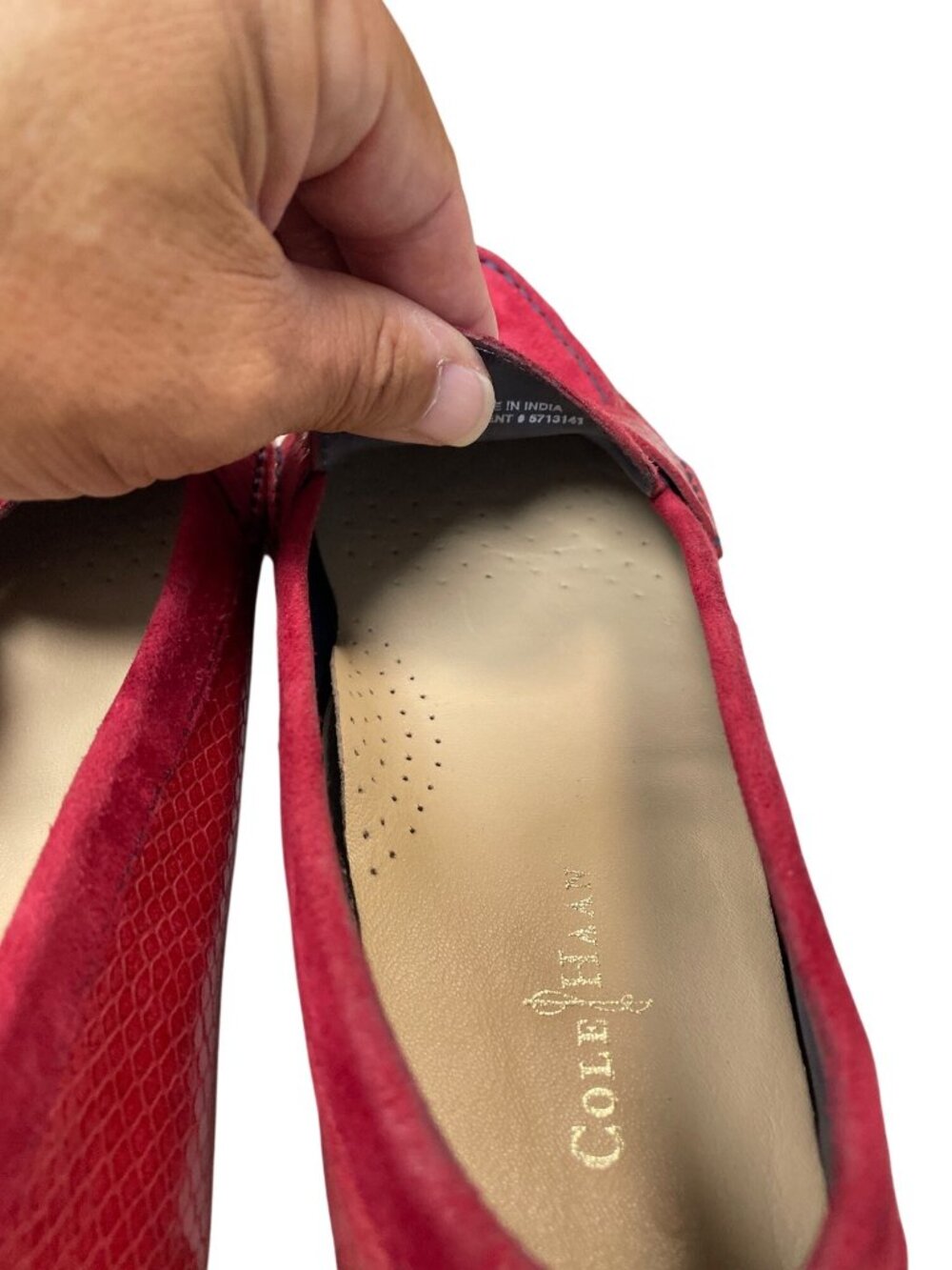 Cole Haan womens red suede leather slip preppy dress loafers sz 8.5B SKU 10-908 - Picture 9 of 16